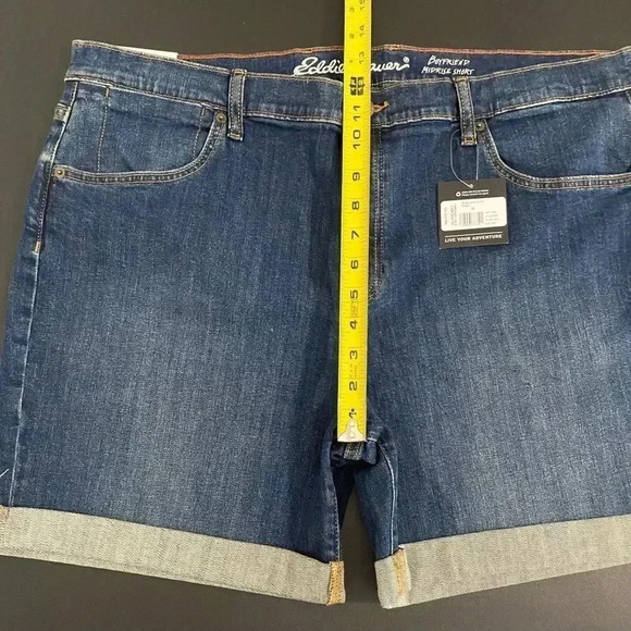New Eddie Bauer Boyfriend Jean Shorts Plus Size Stretch - Picture 8 of 11